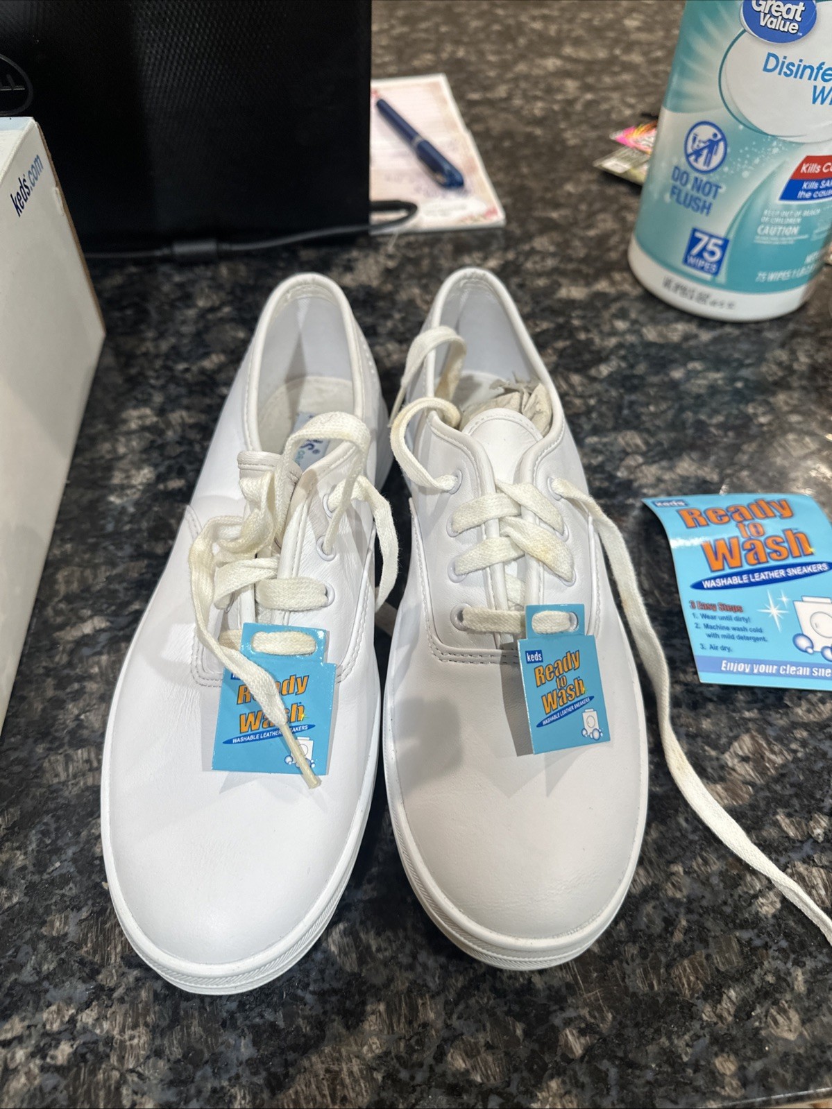 Keds Champion Original White LEA *  WH45750 * Wn's Sz 8 wash