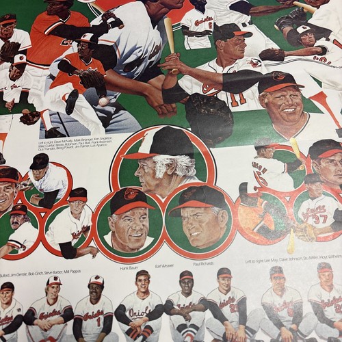 VINTAGE POSTER 25th SILVER ANNIVERSARY TEAM BALTIMORE ORIOLES 1954-1978 RARE - Picture 6 of 10