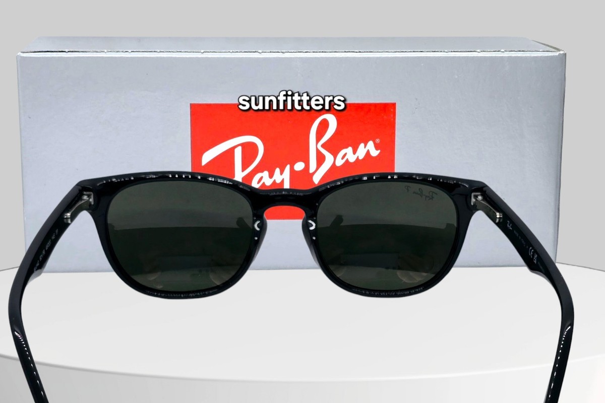 RAY BAN black/green POLARIZED RB4140 601/58 49 sunglasses NEW IN