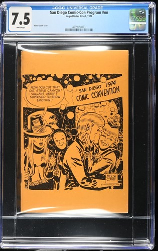 CGC 7.5 * 1974 SAN DIEGO COMIC CON CONVENTION PROGRAM * EARLY DAVE STEVENS ART
