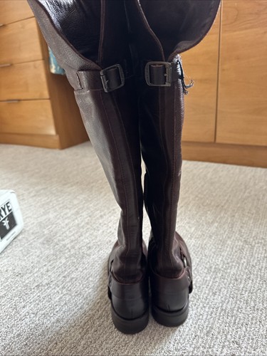 New FRYE Women’s Veronica Over The Knee Harness Boot 7.5 Dark Brown - Picture 6 of 6