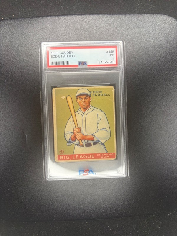 1933 Goudey Eddie Farrell #148 PSA 1 Yankees Eye Appeal
