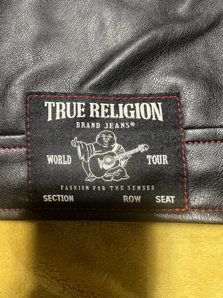 CHAQUETA MOTO TRUE RELIGION PU, hombre color Jet Balck, pequeña, estilista, cremallera completa Foto 2 de 4