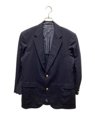 gold button wool blazer