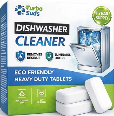 Dishwasher Cleaner and Deodorizer XL Tablets   Heavy-Duty Descaler & Odor Rem...