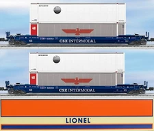 Lionel 21875 CSX Container Husky Stack 2-Car Set O-Gauge NIB *