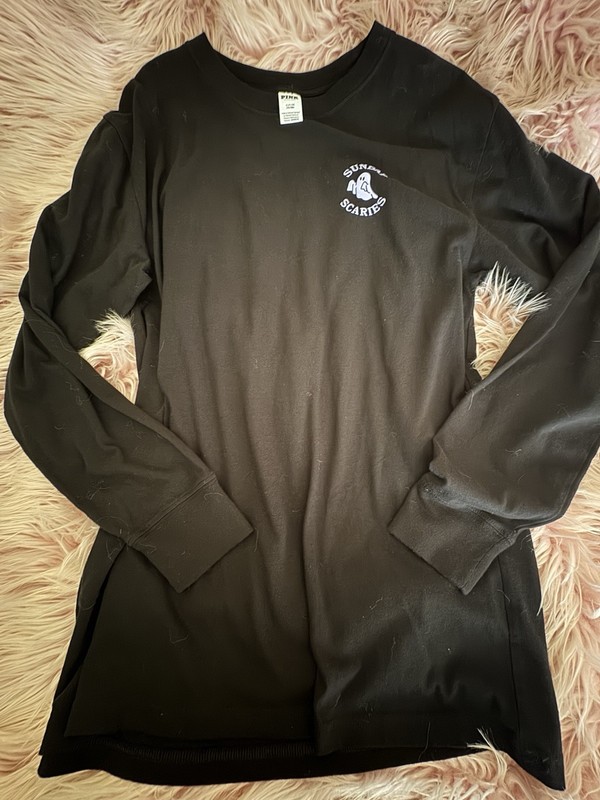 PINK Victoria's Secret “Sunday Scaries” Halloween Campus Cotton Long Sleeve Tee