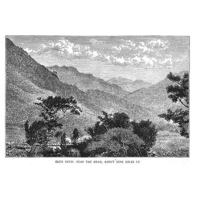 Lochaber Glen Nevis, About Nine Miles Up - Antique Print 1885