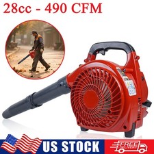 Handheld Leaf Blower Gas Powered Snow Blower 490 CFM 28CC 2-Stroke Engine 1.1HP
