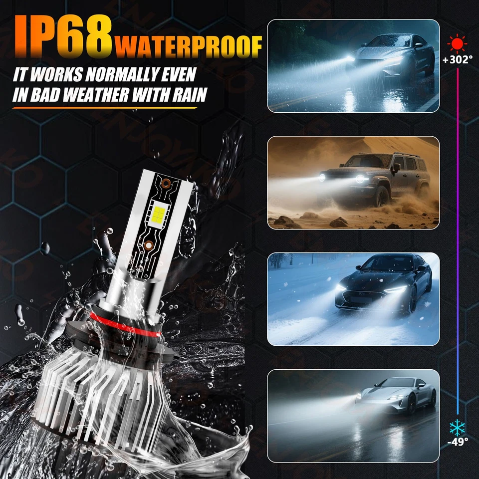 For Subaru Legacy 2015-2017 2018 Car LED HID Headlights Bulb High Low Beam Kit - Imagem 4 de 4