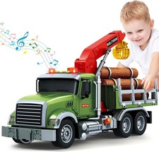 Kids Toys for 3 4 5 6 7 8 Years Old Boys, 15" Farm Logging Truck Toy with Loadin