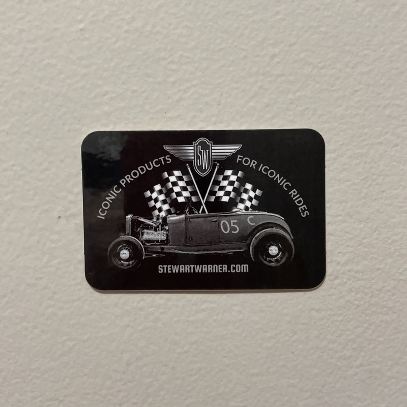 STEWART WARNER ICONIC PRODUCTS FOR ICONIC RIDES racing sticker/decal