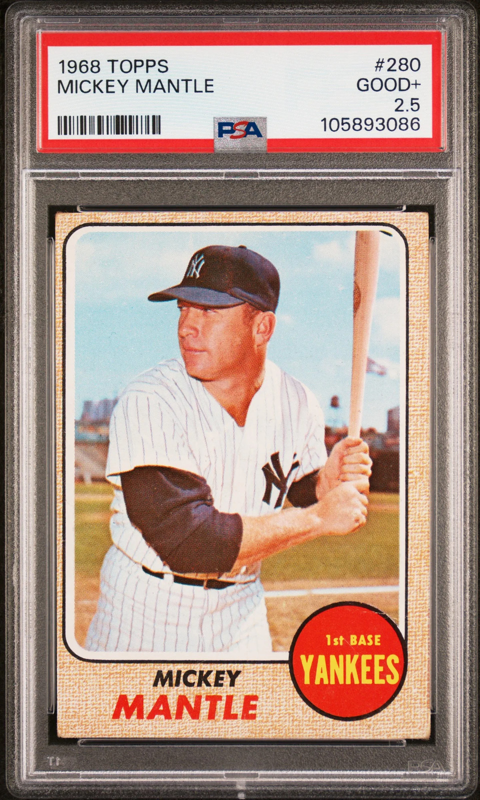 1968 Topps Mickey Mantle #280 PSA 2.5