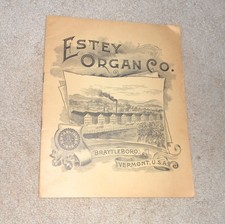 Antique Estey Organ Co Brattleboro CT Piano Organ Sales Catalog Book