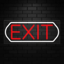 Exit Sign for Business Displays | LED Flex Neon | 32"W x 13"H x 1"D