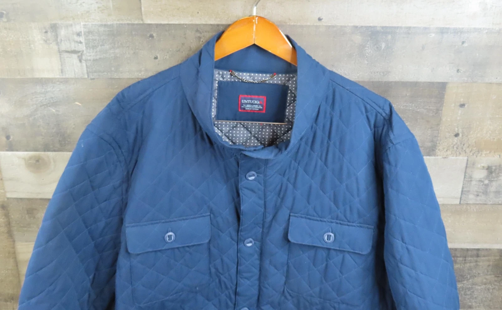 UNTUCKit Jacket Mens 3XL Blue Quilted Full Zip Lined Pockets Insulated Casual