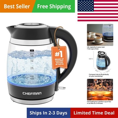 Electric Kettle, 1.8L 1500W, Hot Water Boiler, Removable Lid for Easy Cleanin...