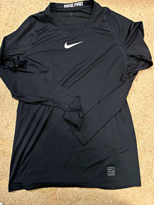 Nike Pro Dri-FIT Men s Black Long Sleeve Compression Crew Neck Shirt Size M