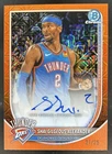 2025-26 Bowman Shai Gilgeous-Alexander Chrome Auto Orange Mojo Refractor #/25