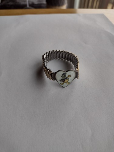 Vtg Flex 40's Disney Expansion Childs Donald Duck Sterling Silver Bracelet Rare - Picture 2 of 14