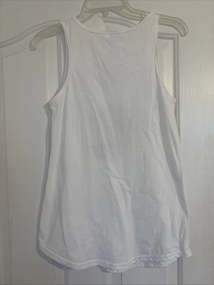 Camiseta sin mangas para mujer con garra blanca logotipo ondulado gráfico talla pequeña Foto 2 de 2