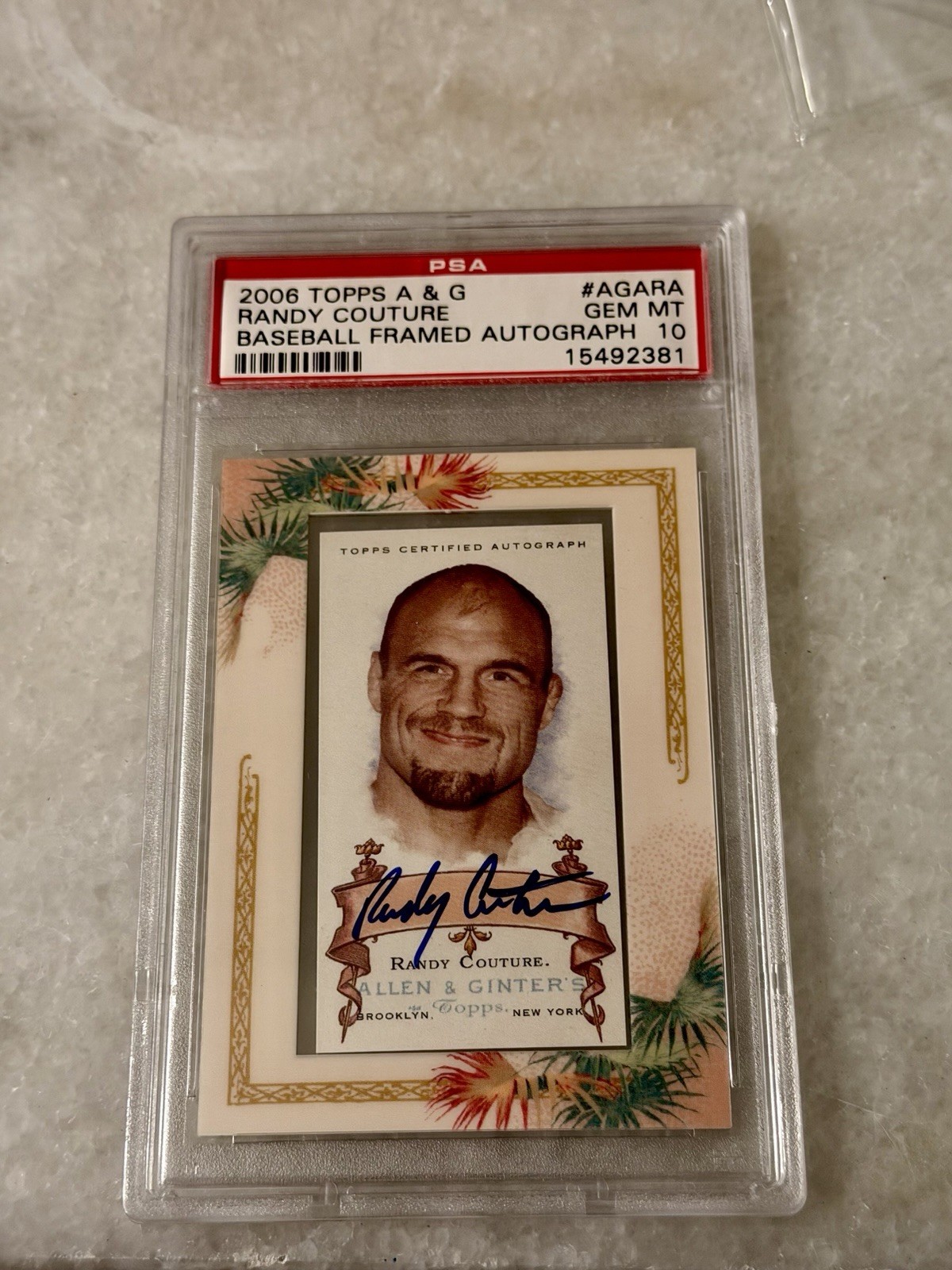 2006 Topps Allen Ginter Randy Couture Auto RC PSA 10 BOLD AUTO