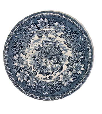 Royal Tudor Ware Coaching Taverns 8 Bread Butter Plates 5.5'' Blue White England