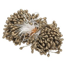 3mm Double Heads Flower Stamen, 300 Pcs Artificial Flower Pistil, Light Brown