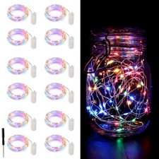 12 Pack Fairy Lights Battery Operated String Lights7FT 20LED Waterproof Silver