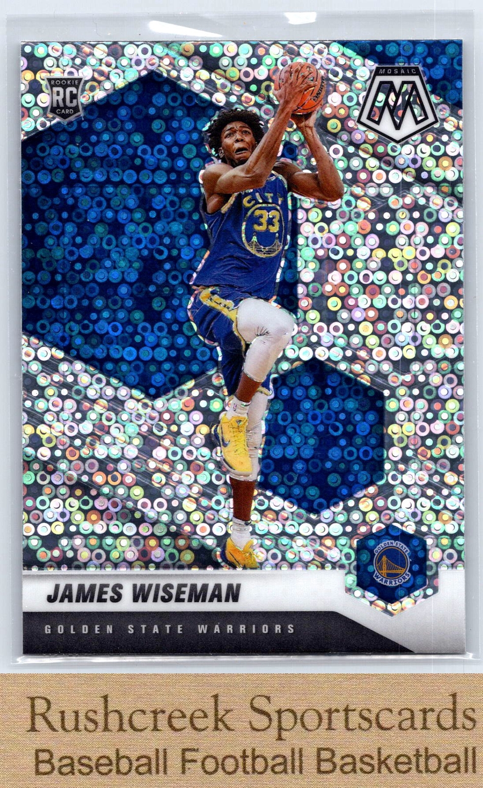 2020-21 Mosaic #205 James Wiseman RC Rookie Silver Fast Break Prizm