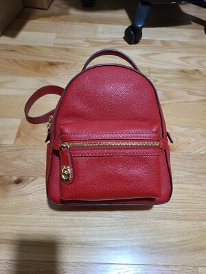 COACH Mini Backpack Black Pebbled Leather Red | eBay COACH Mini Backpack Black Pebbled Leather Red | eBay