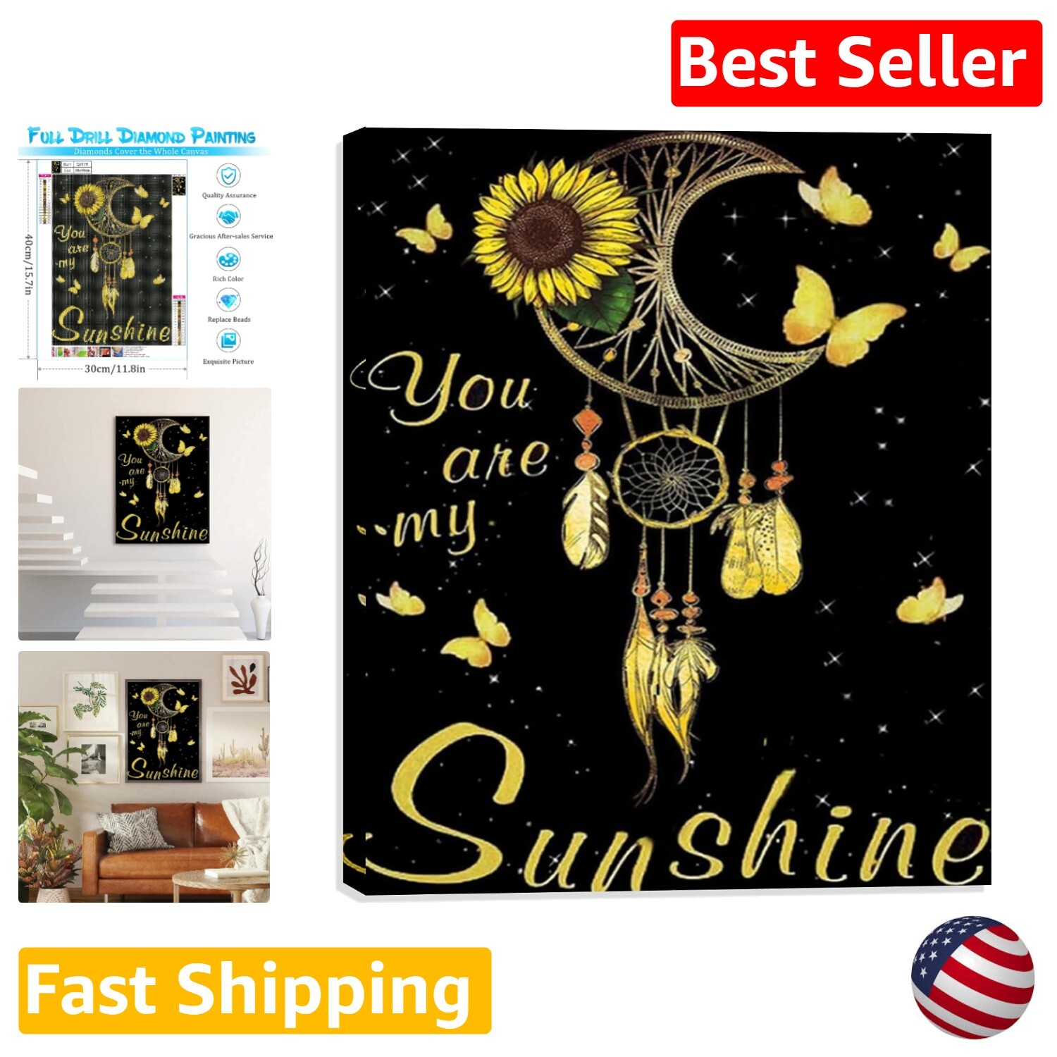 Relaxing Diamond Art Craft Kit for Stress Relief and Mindfulness