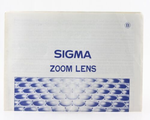 Mode d'emploi Sigma Zoom Lens  - Photo 1 sur 1