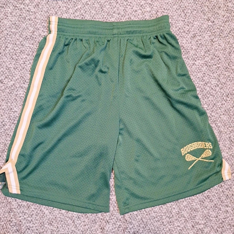 Conjunto de Jersey y Pantalones Cortos de Lacrosse Roughriders Vintage Breakaway #27 Verde/Dorado Talla M Foto 3 de 4