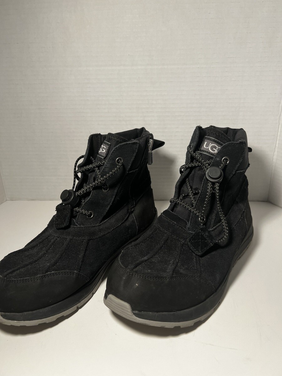 UGG Boots Kids Size Black Turlock Waterproof Suede Lace Up Snow