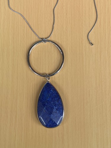 J. Jill - NEW Gorgeous Lapis & Sculpted-Metal Pendant - NWT (2W9/2V8) - Picture 4 of 5