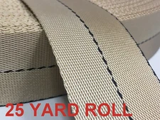 25 YARD ROLL - 1.75 Inch - 1 3/4" MilSpec Military Webbing MIL-W-4088 TAN