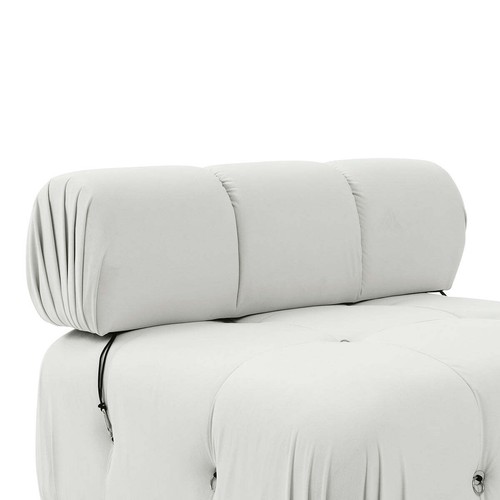 Foret 5 Seater Sofa Modular Arm Ottoman Tufted Velvet Lounge Couch Chaise Beige - Picture 6 of 13