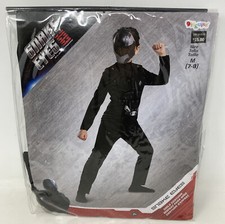 Snake Eyes Official GI Joe Costume Jumpsuit  Mask Child Medium 7-8 Black NEW