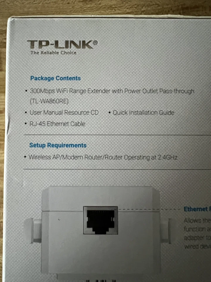 TP-LINK 300Mpbs Wi-Fi Range Extender Power Outlet Pass-though TL-WA860RE - Image 4 of 4