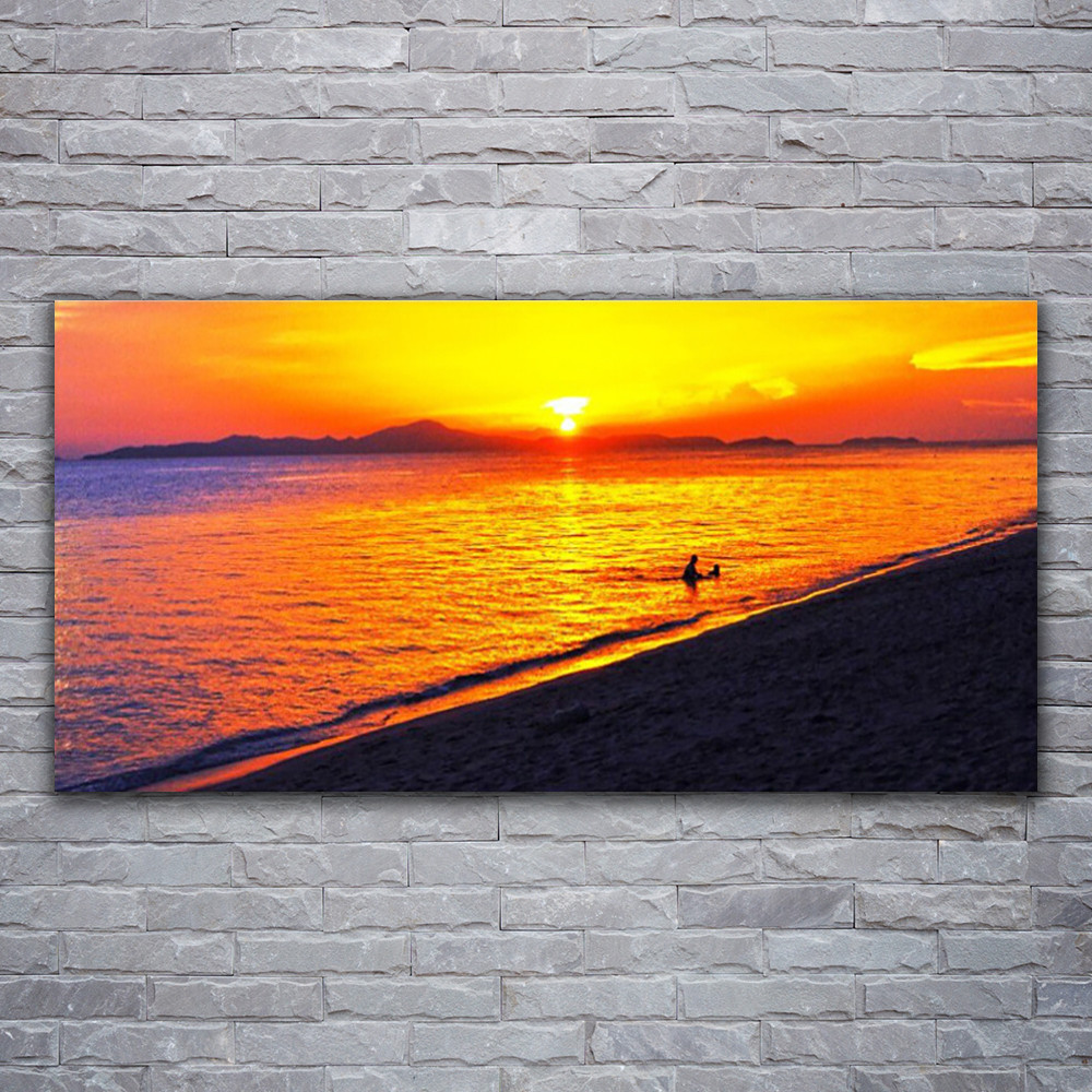Tableau sur verre acrylique Tulup 120x60 cm motif mer et plage ensoleillée