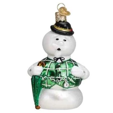 Old World Christmas SAM THE SNOWMAN (44207) Glass Ornament w/ OWC Box