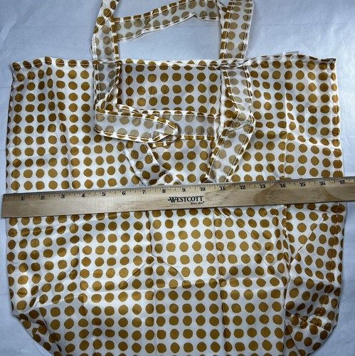 4 IKEA Grocery Bags Reusable Foldable Washable Packable Flea Market Golden Dot - Picture 7 of 12