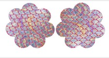 NEW Mermaid Pasties Scales Metallic Iridescent Nipple Covers Rave Festival Top