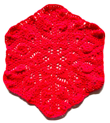 Pink Crochet Doily Table candle Mat Thalposh centerpiece runner Handmade mandala