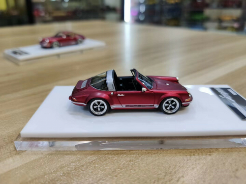1:64 Porsche 911 964 Singe matte red old sports car convertible resin car model - Picture 5 of 9
