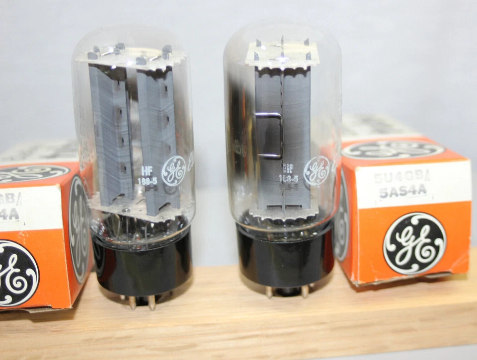 2 tubos NOS NUEVO EN CAJA GE EMPAREJADOS Y BAL 5U4GB 5AS4A - Probados 105% en 539B Mismas fechas Foto 4 de 4