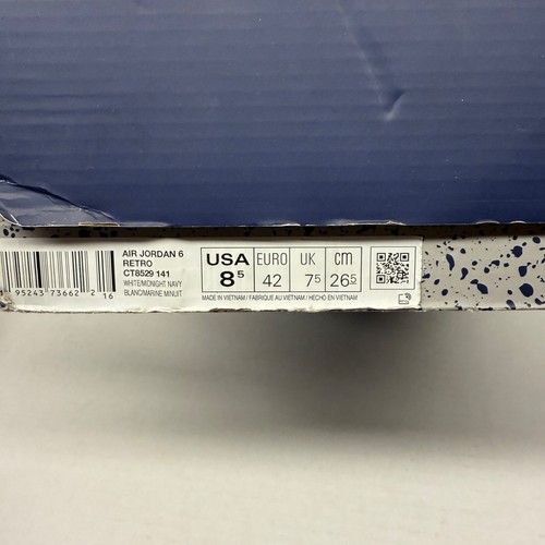 Nike Air Jordan 6 Retro Midnight Navy Size 8.5 White/Navy - Picture 17 of 17