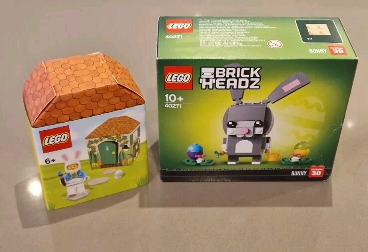 Lego Brickheadz Set 40271 Easter Bunny & Set 5005249 Easter Bunny Hut New