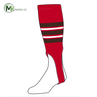 TCK Baseball Stirrups Large (300F, 7in) Red, Brown, White